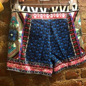 Patterned zip up shirt shorts